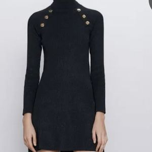 Zara Knitted Turtle Neck Dress Size S